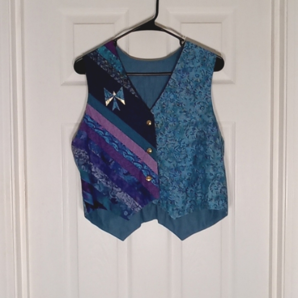 vest Quilted reversible hand crafted